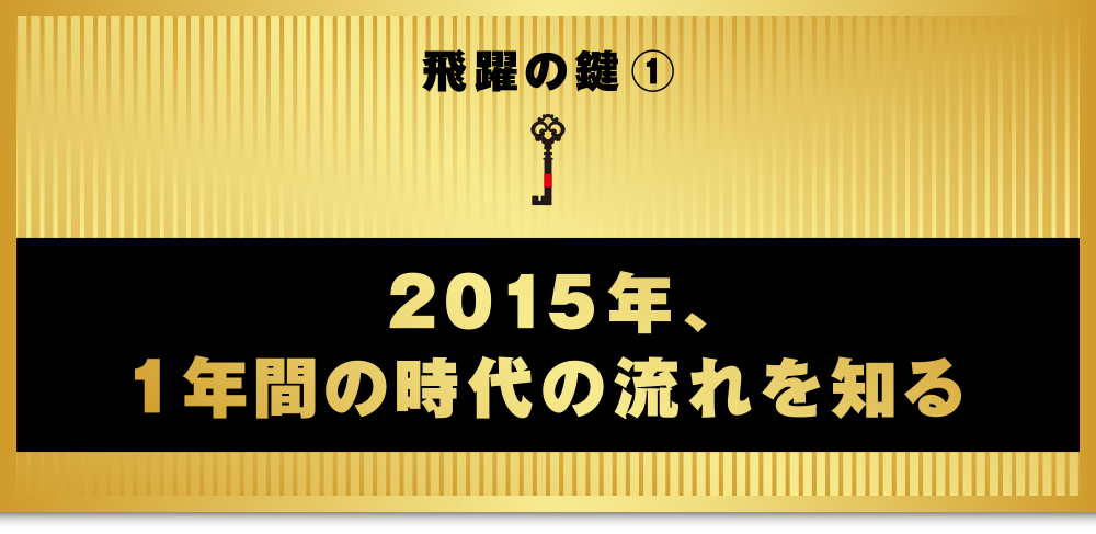 飛躍のカギ① 2015年1年間の時代の流れを知る