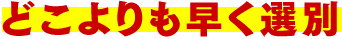 どこよりも早く選別</span>できる。